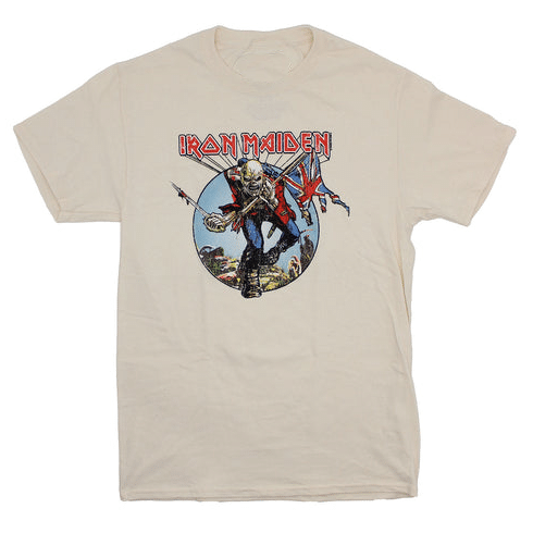 Iron Maiden Trooper Circle Natural T shirt