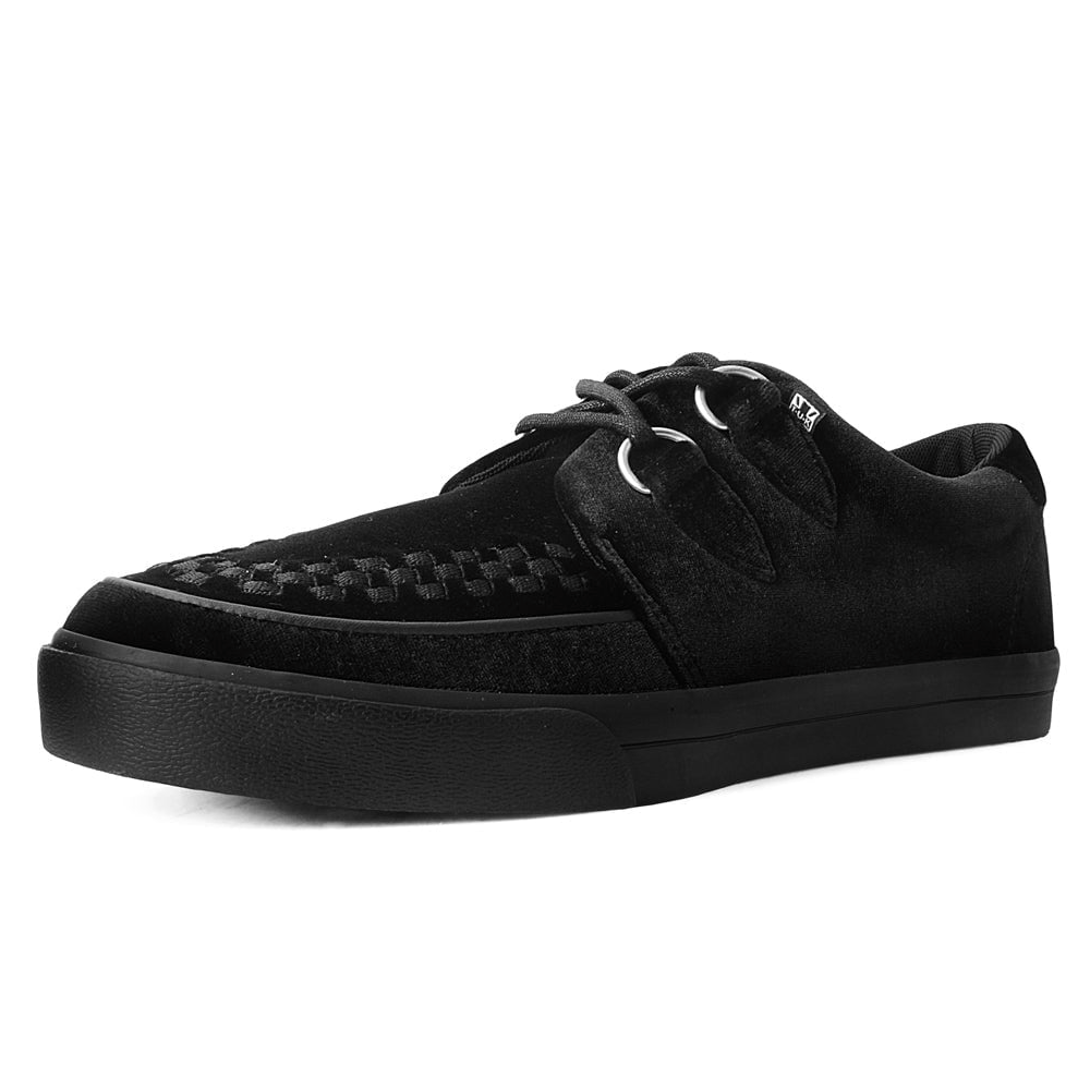 TUK Black Velvet Sneaker Creeper A9983