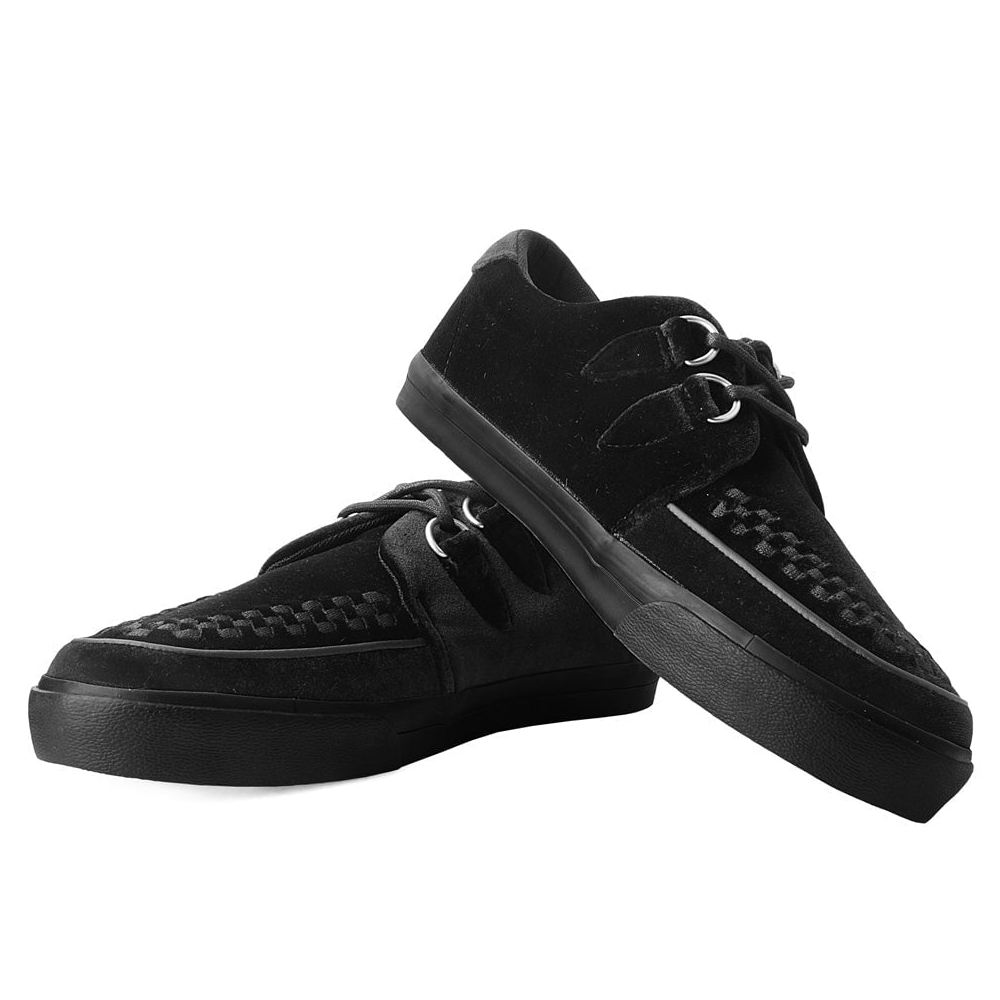 TUK Black Velvet Sneaker Creeper A9983