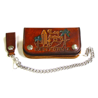 Thumbnail for 6” Los Angeles Antique Leather Wallet w/ Chain