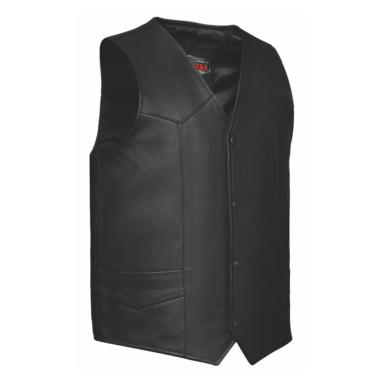 Plain Black Leather Vest by Milwaukee Leather