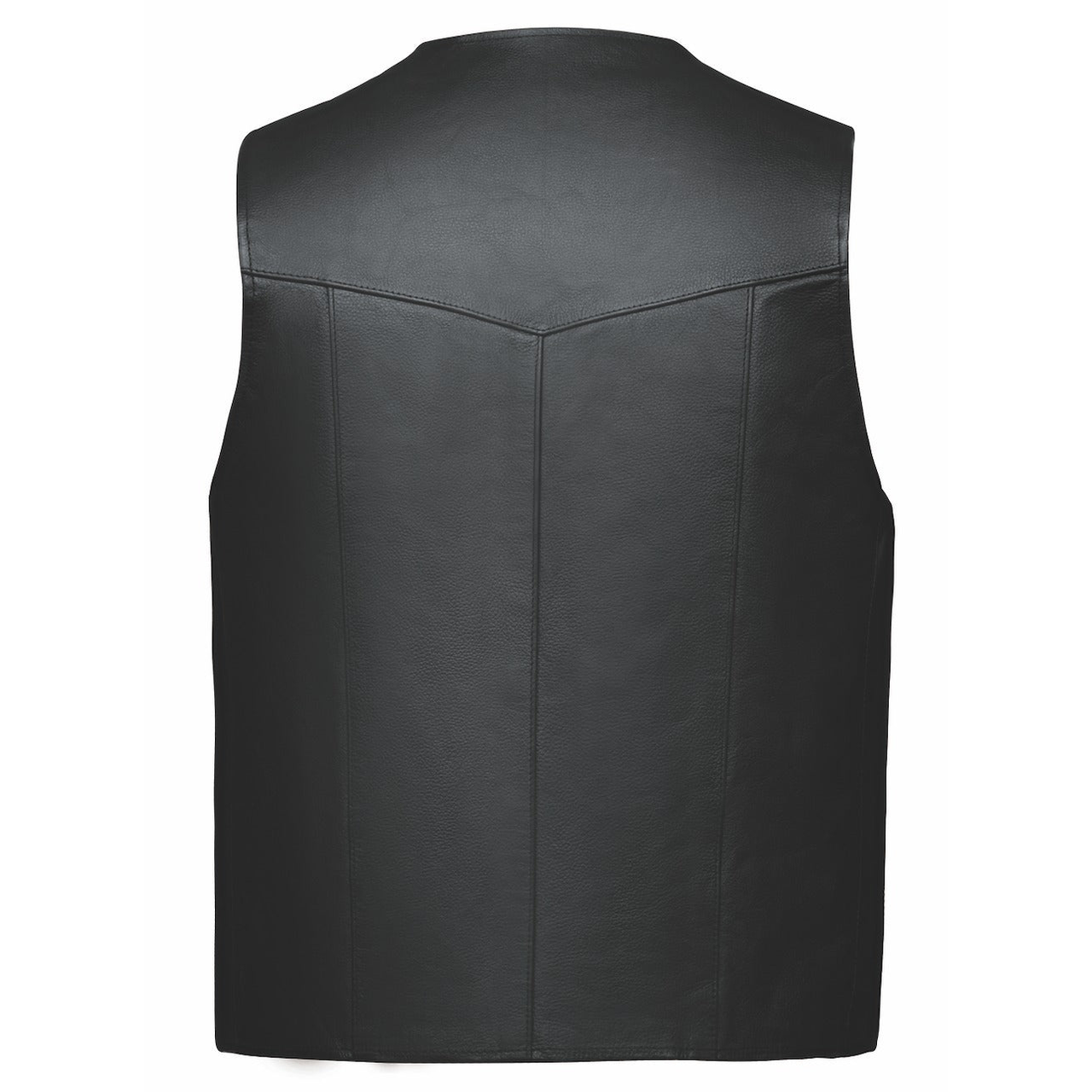 Plain Black Leather Vest by Milwaukee Leather