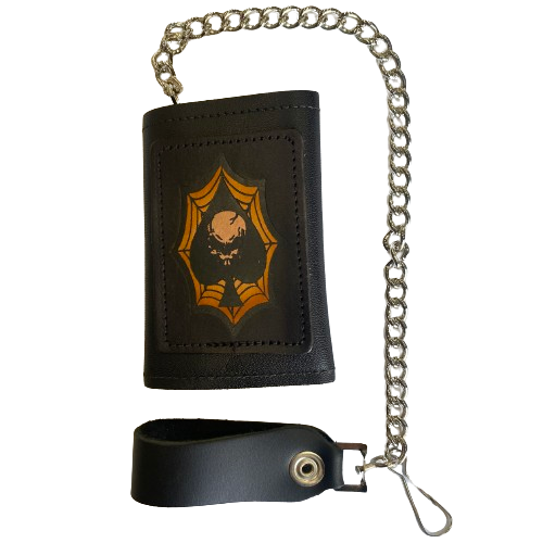 Ace of Spades Tri-Fold Wallet w/ Chain