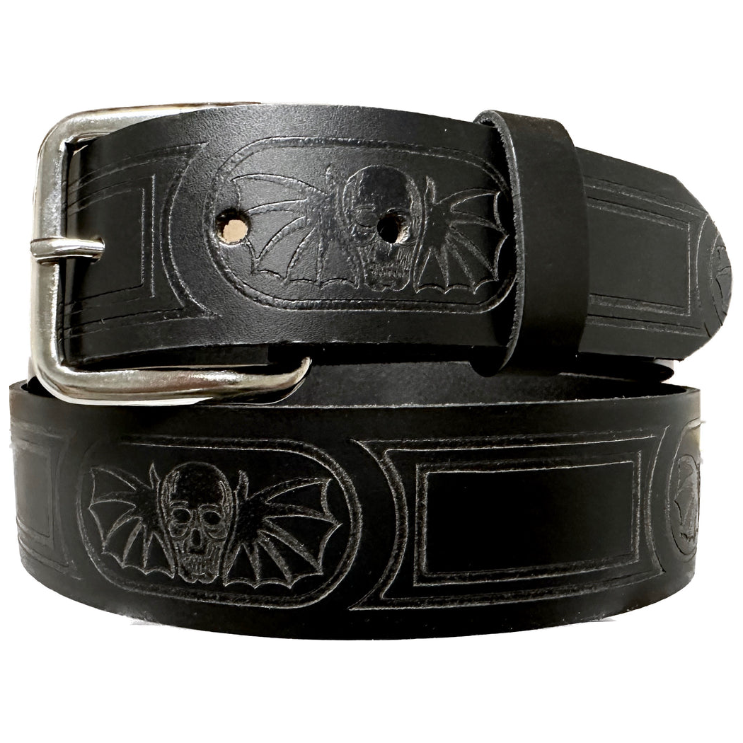 Bat Skull Leather Belt