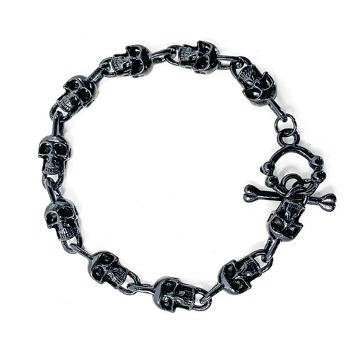 Black Skull Link Bracelet