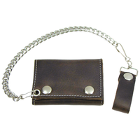 Thumbnail for Oil Tanned Tri-Fold Wallet w/ Chain