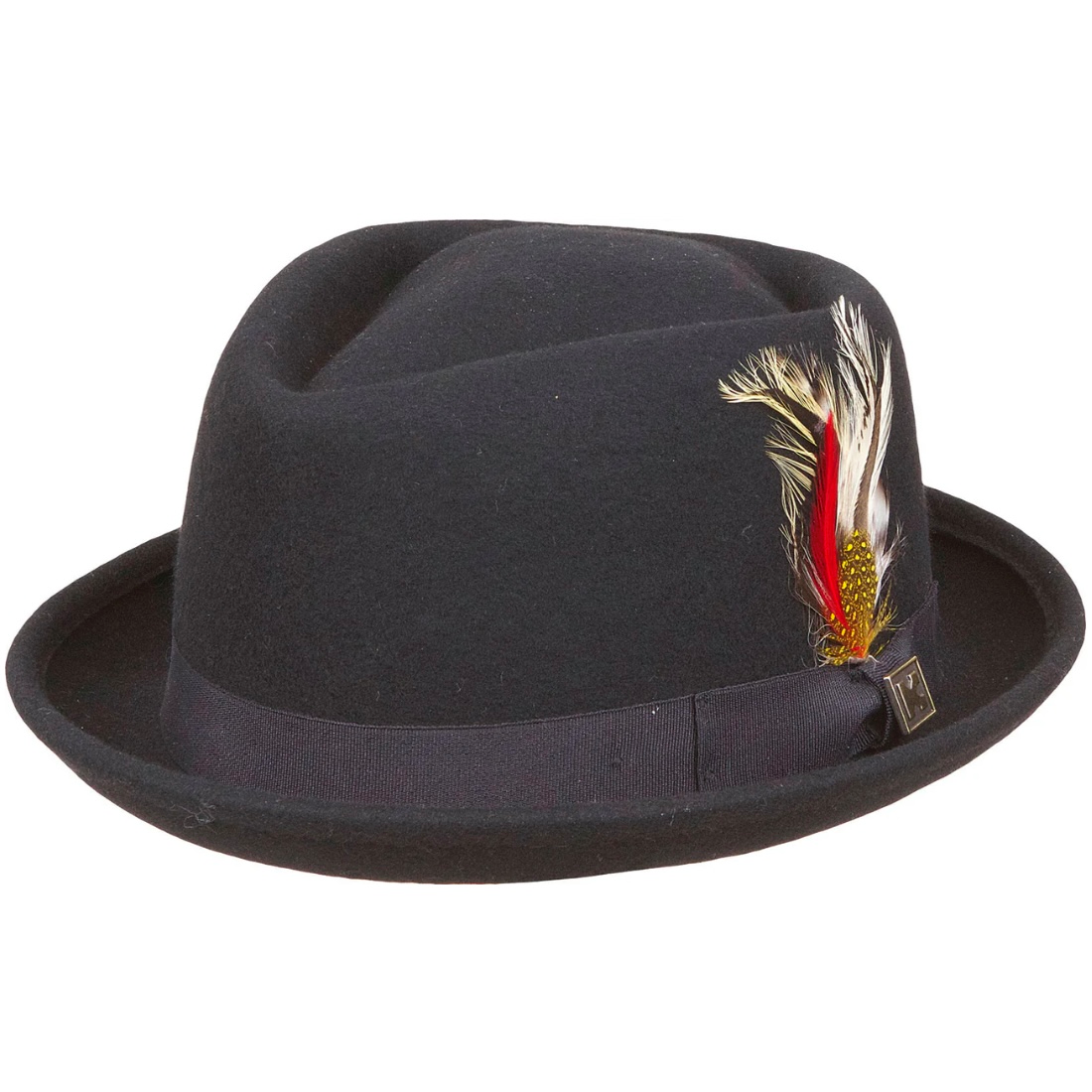 Wool Felt Black Pork Pie Fedora