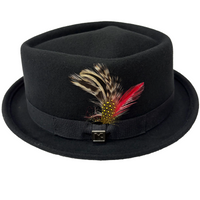 Thumbnail for Wool Felt Black Pork Pie Fedora