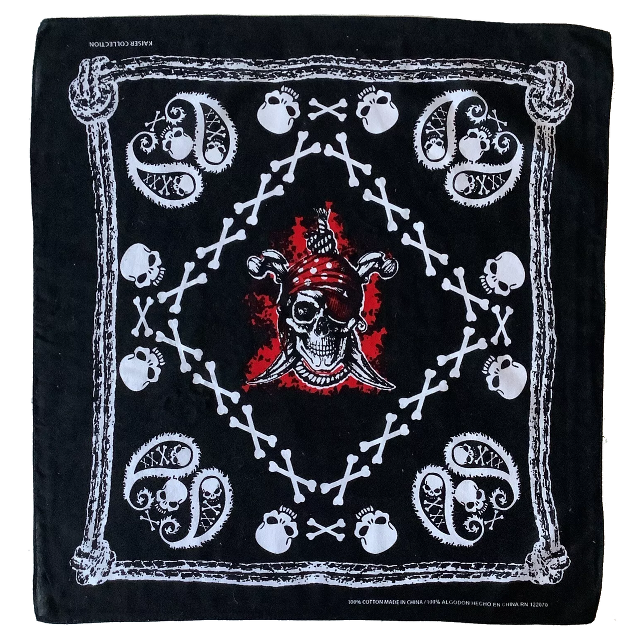 Pirate Skull Crossbones Print Bandana