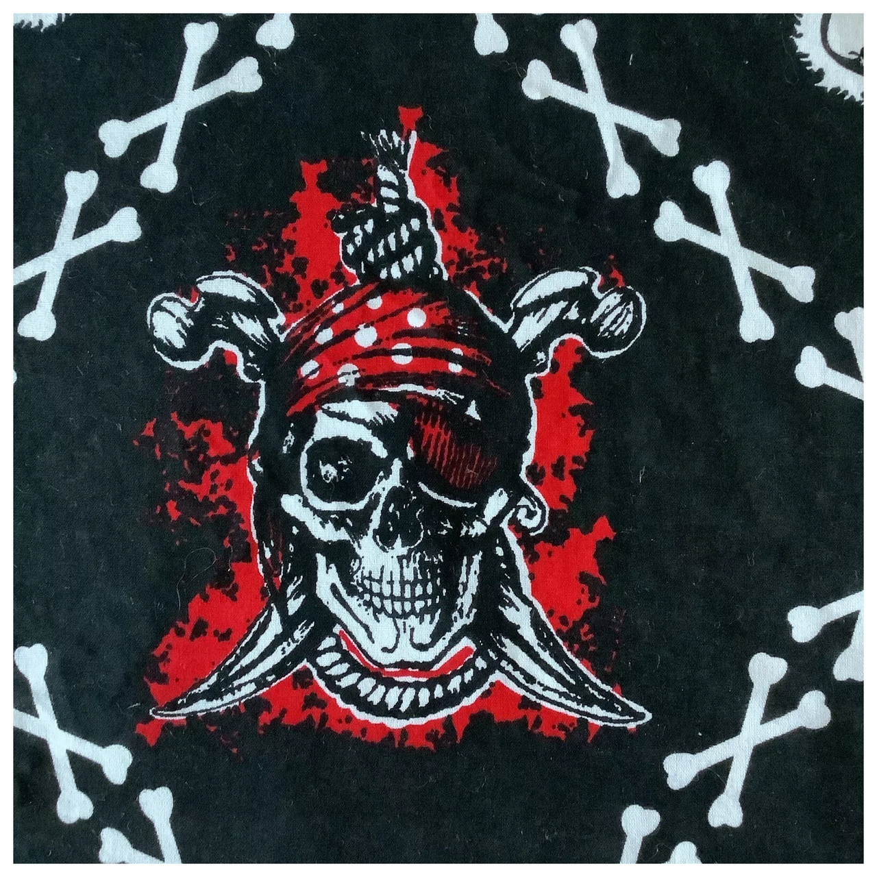 Pirate Skull Crossbones Print Bandana