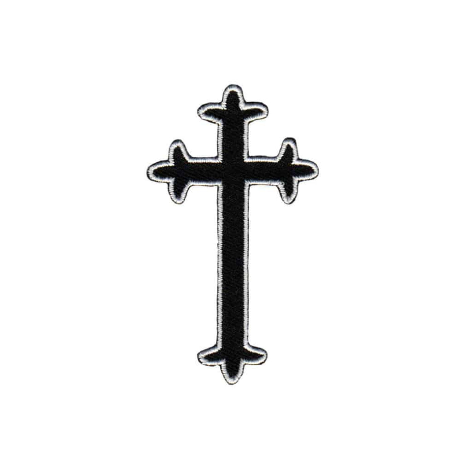 Silver and Black Celtic Cross Patch