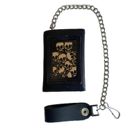 Thumbnail for Skulls Tri-Fold Wallet w/ Chain