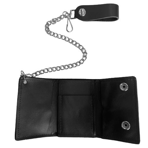 Skulls Tri-Fold Wallet w/ Chain