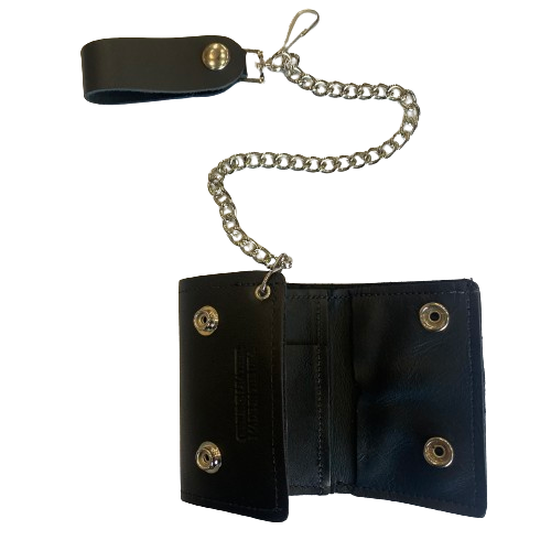 Skulls Tri-Fold Wallet w/ Chain